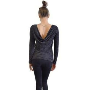 NWT Michael Kors Metallic Cowl Back Top